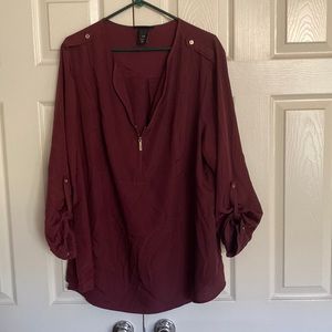 Burgundy plus size 26/28blouse great for work